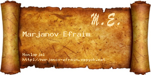 Marjanov Efraim névjegykártya